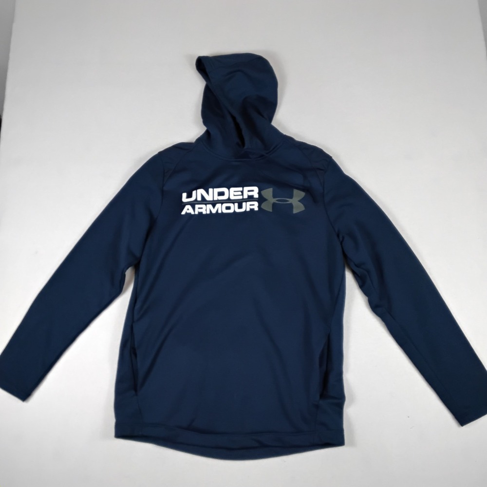 Under Armour Mens ColdGear Loose Fit Hoodie Blue Embroidered Logo Size Medium